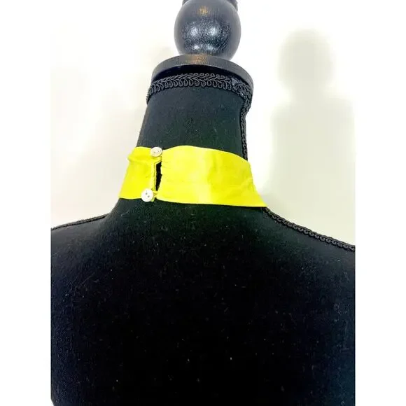 Rails Kimia Tank Top in Chartreuse Large Satin Halter Sleeveless Keyhole Silk